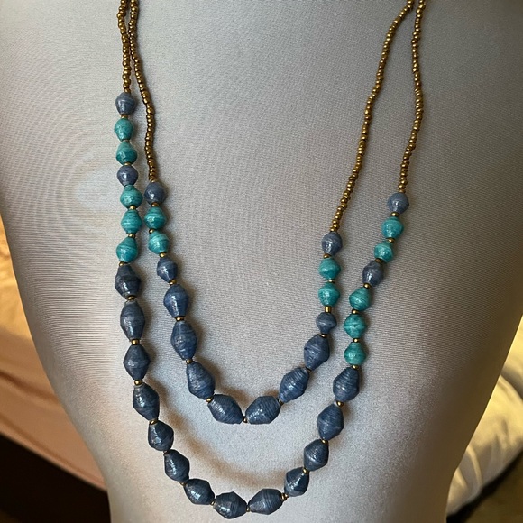 Vintage Teng Yue Rolled Paper Bead Necklaces (2) - Picture 3 of 3